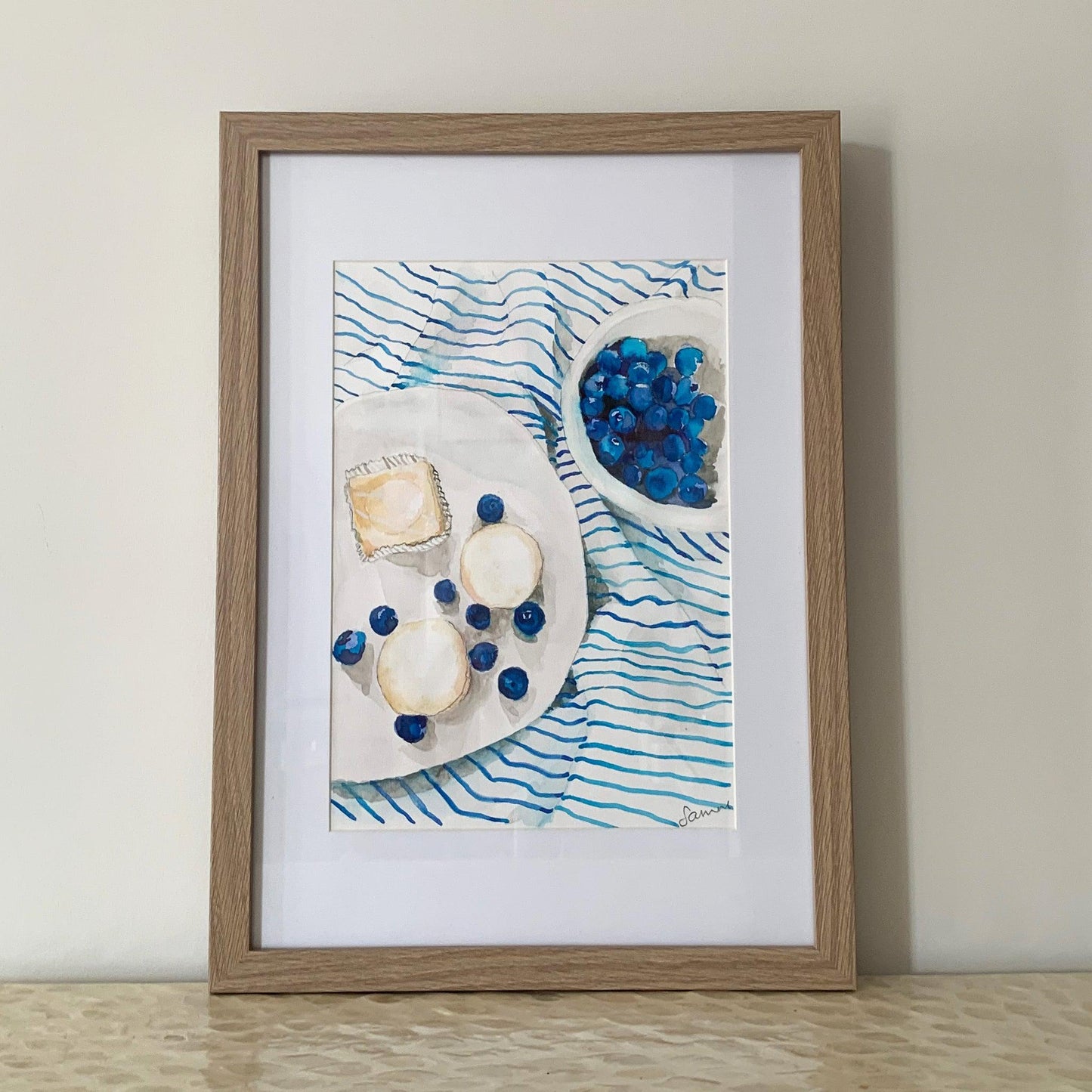 Blueberries and macarons