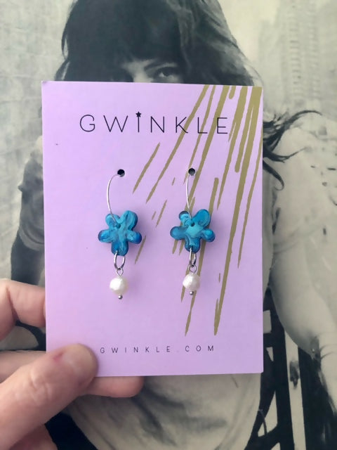 Marbled Blue Flower Drops