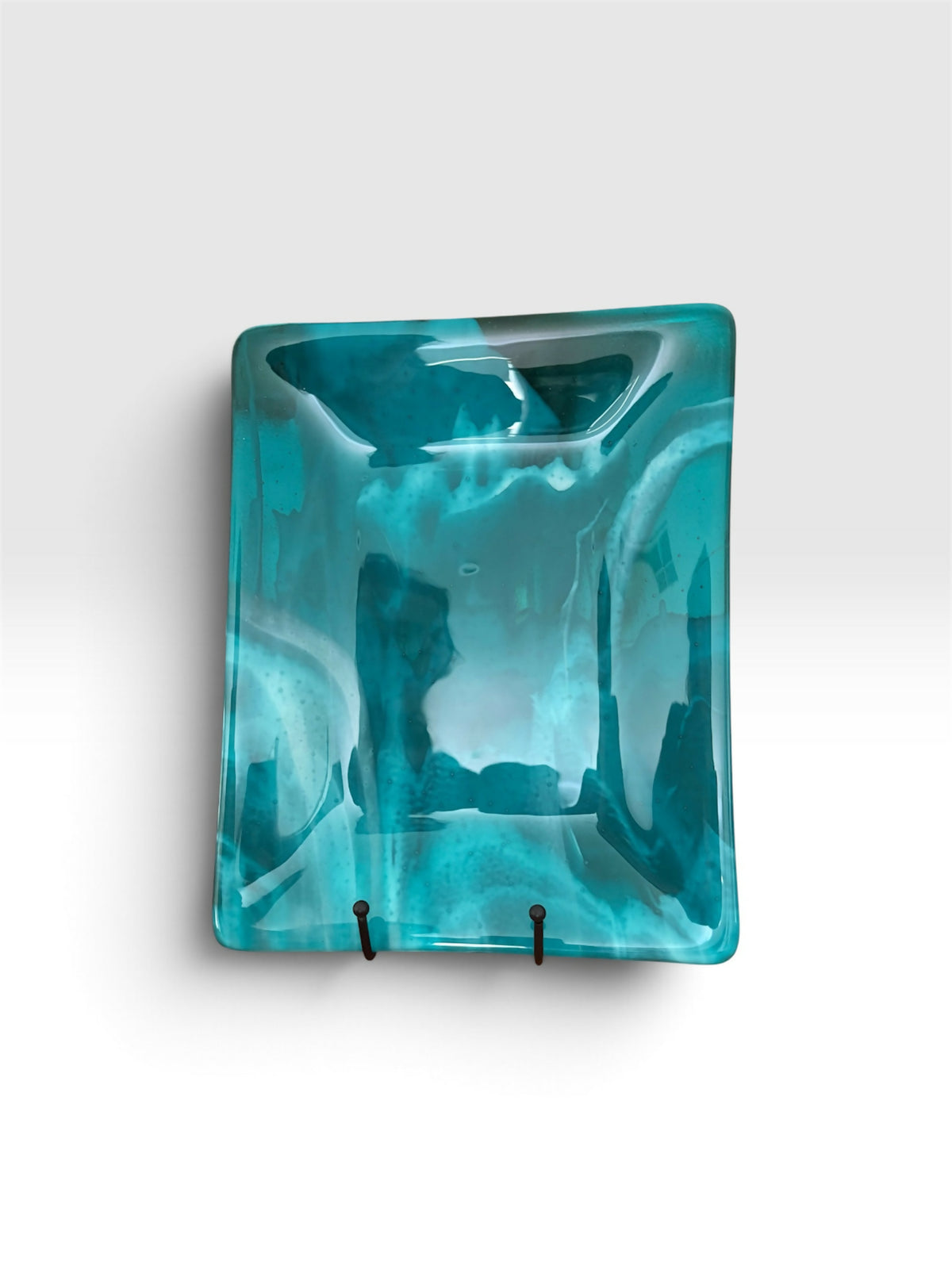 Handcrafted Glass Serving Plate – Aqua Tides