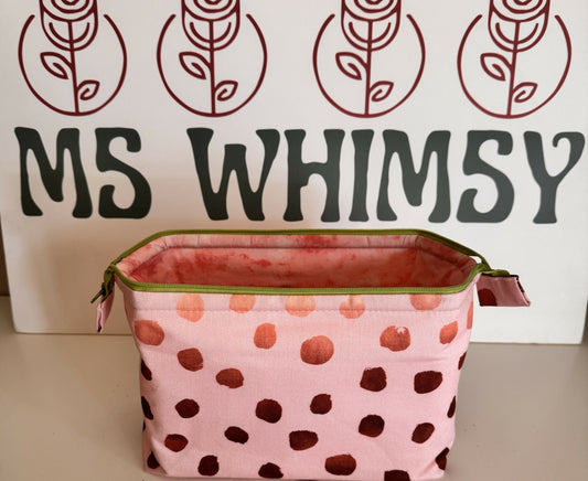 Large Make Up Bag - Rose Gold on Pink