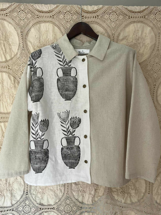 Block Print Shirt long sleeve medium