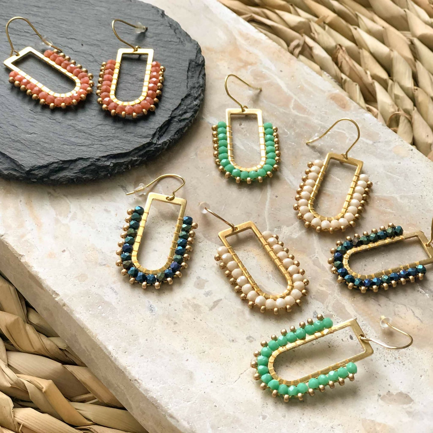 Bek + Eula Boho Arch Bead Earrings