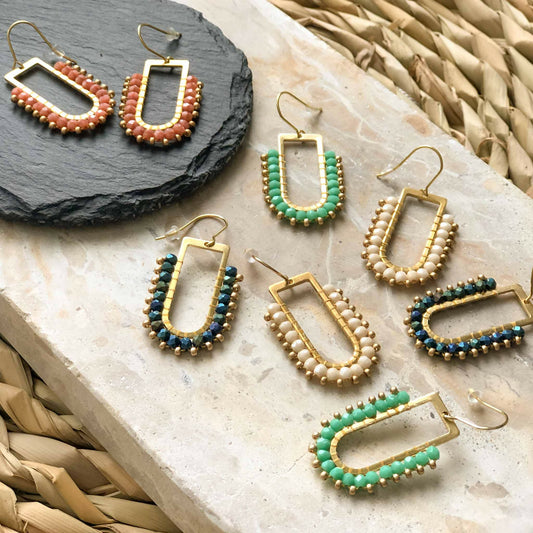 Bek + Eula Boho Arch Bead Earrings