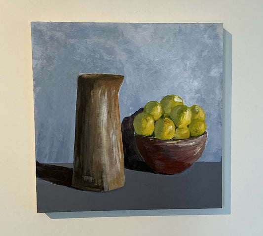 Fruit bowl of limes and Jug
