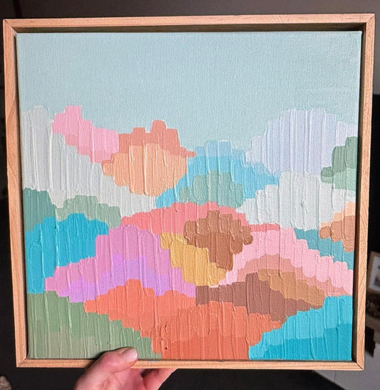 Gorgeous Colourful Abstract Painting by Artists Art By Llou - RRP $180