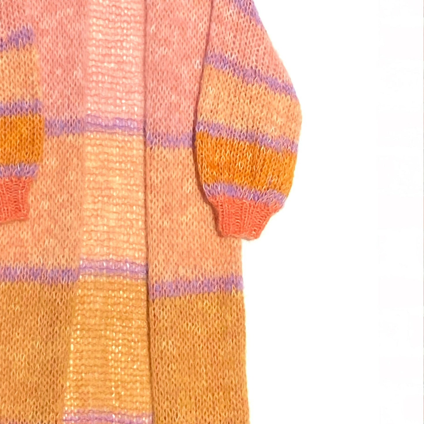 HKCAD-10 long hand knitted cardigan