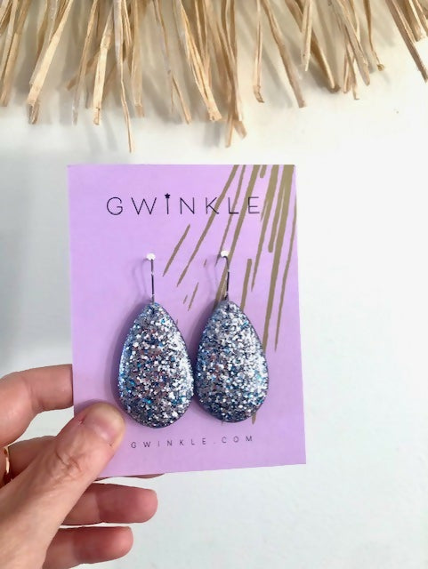 Silver Shimmering Tear Drops