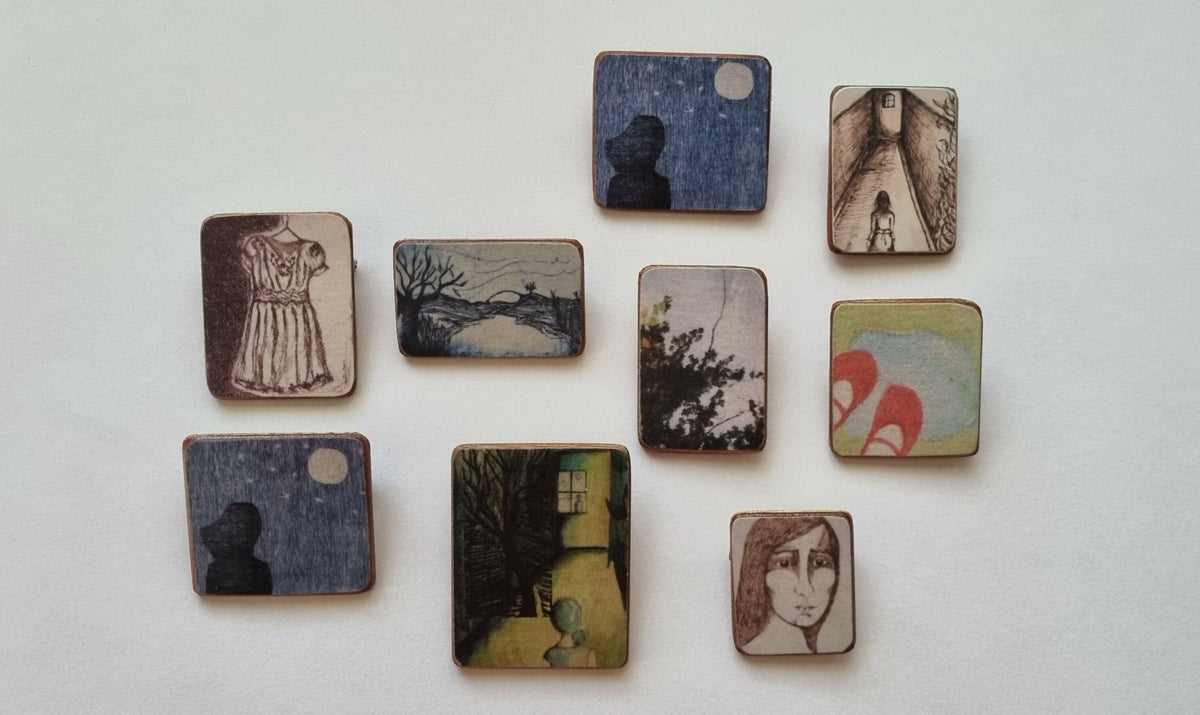 Timber brooches $14 each