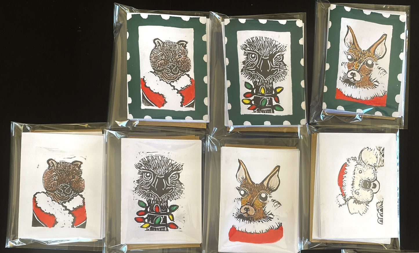 4 Assorted Christmas Gift cards & envelopes
