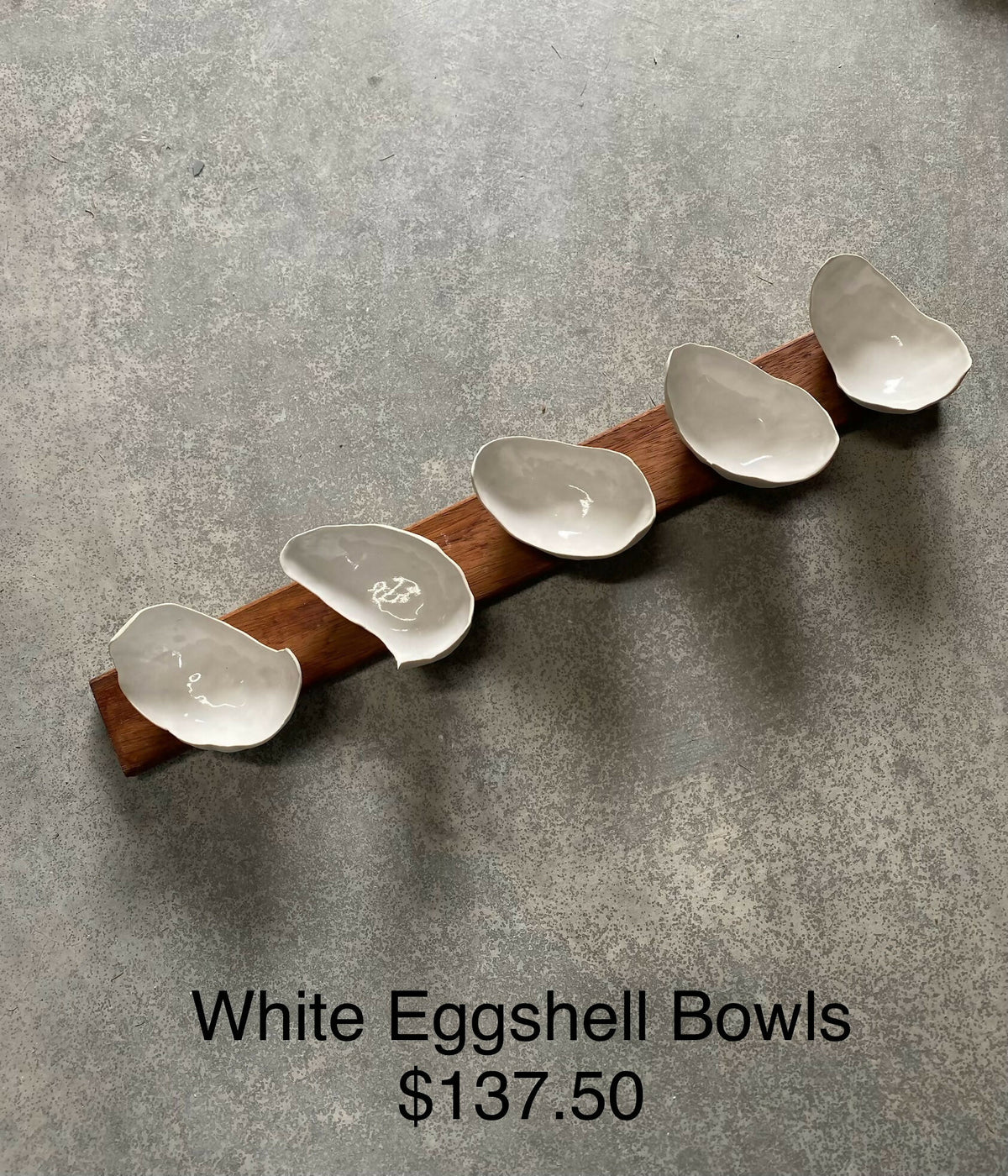 White Eggshell Bowls on Board