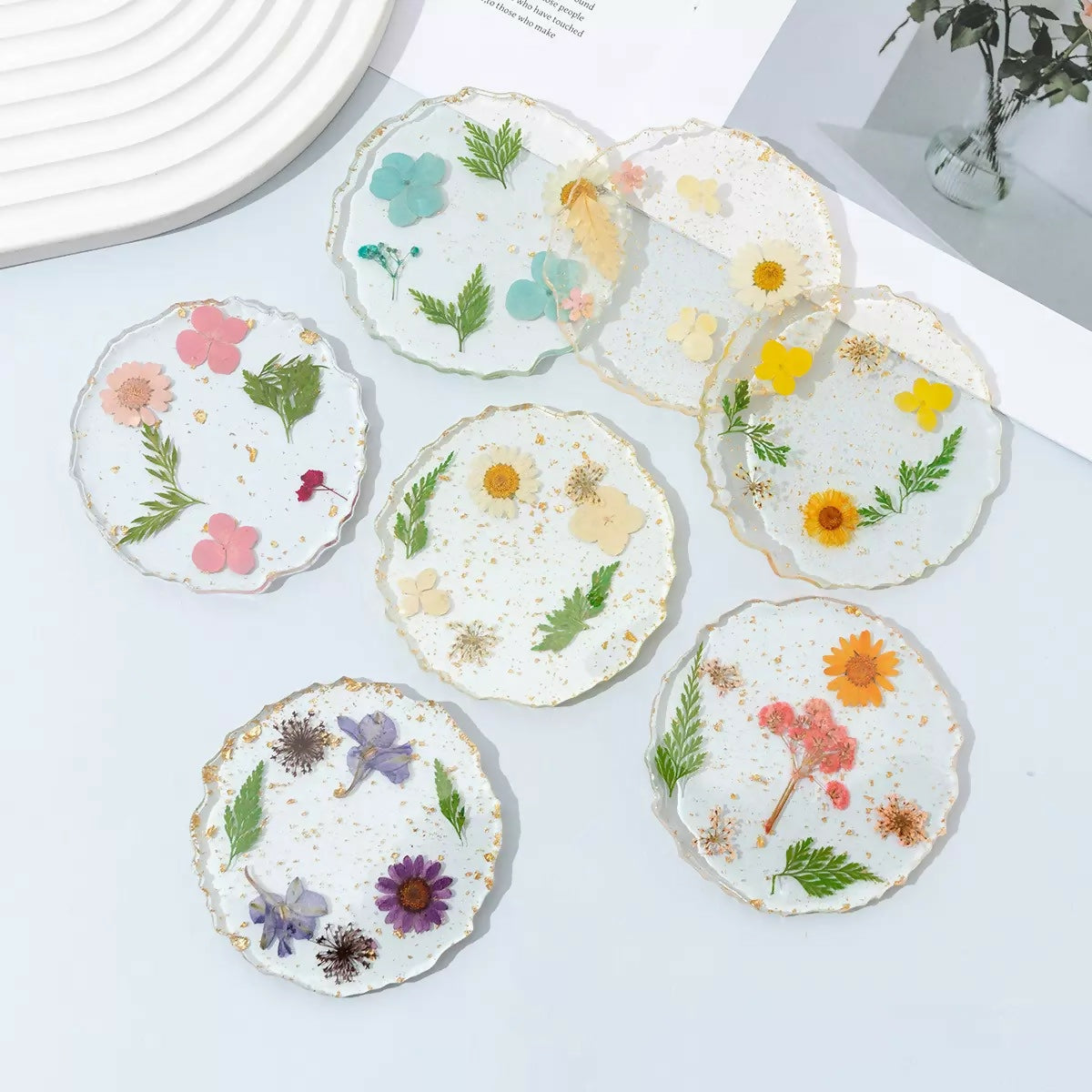 Pressed Flower Resin Coaster