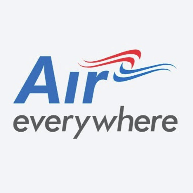 Logo of 'Air Everywhere' with blue and red design on a white background