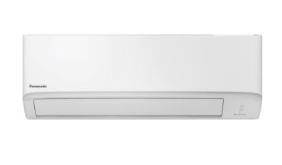 White air conditioner on a white background