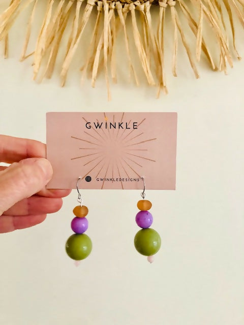 Chunky Bead Bobbin Dangles