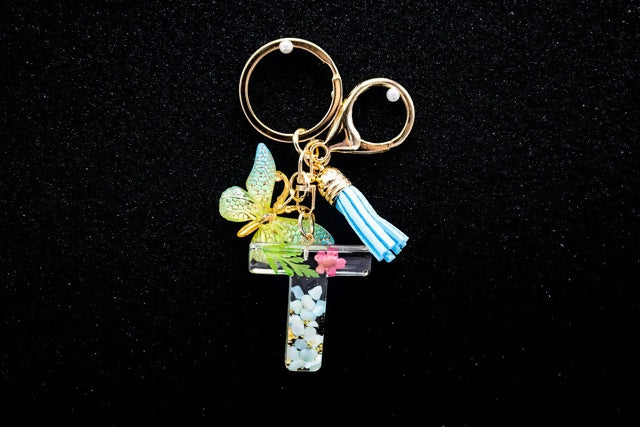 Pressed Flower Resin Keyring