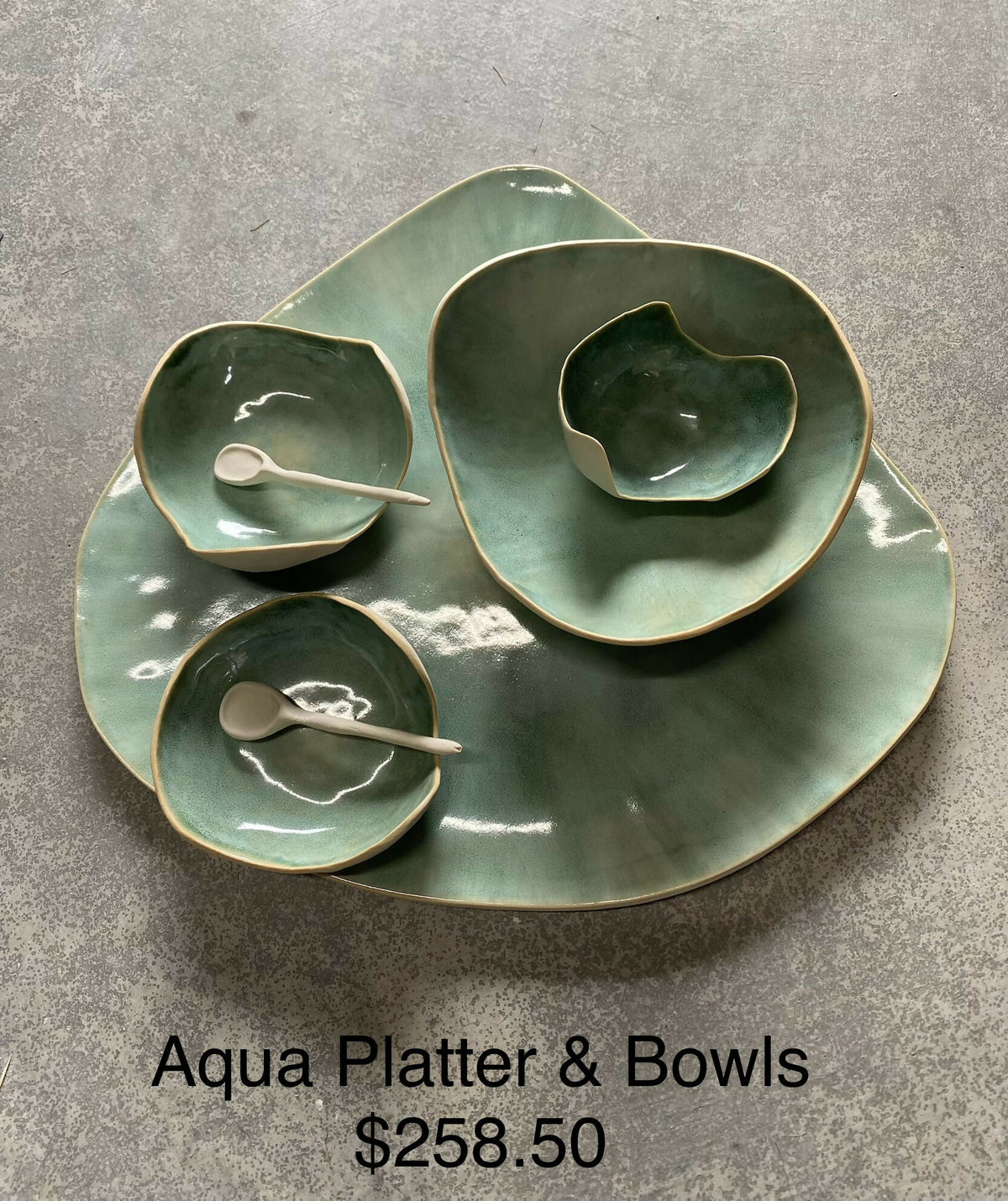 Aqua Platter with Bowls