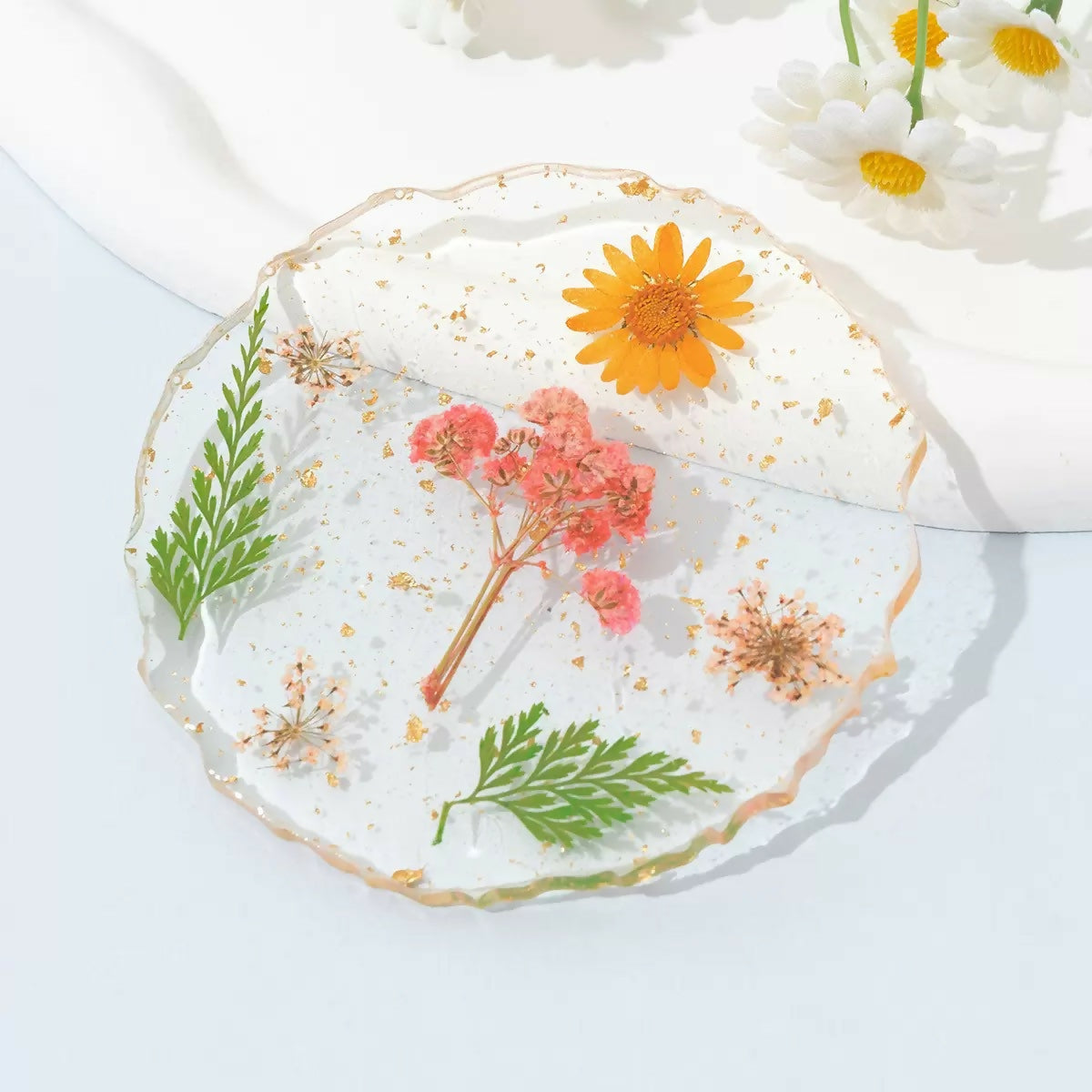Pressed Flower Resin Coaster