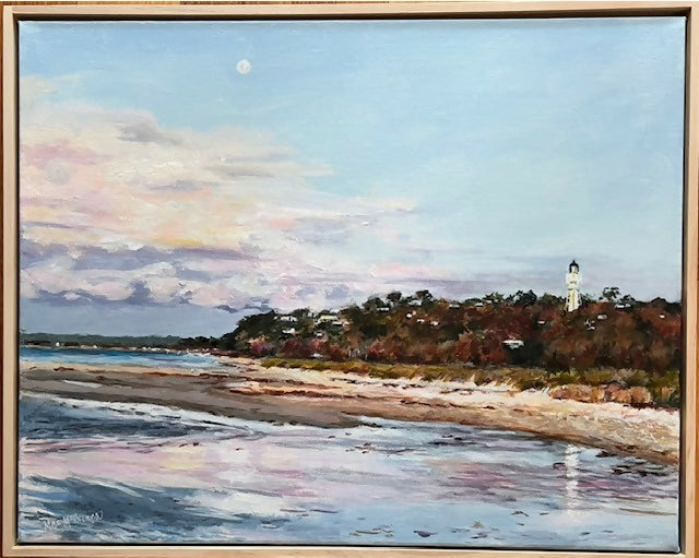 Moon Rising over McCrae Lighthouse