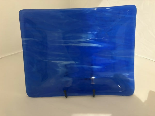 Handcrafted Glass Serving Platter – Ocean Blue