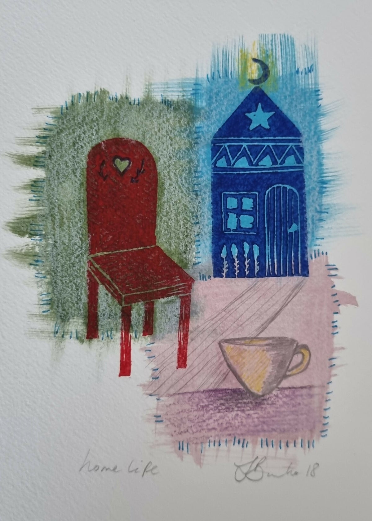 A4 coloured linocuts $65 each